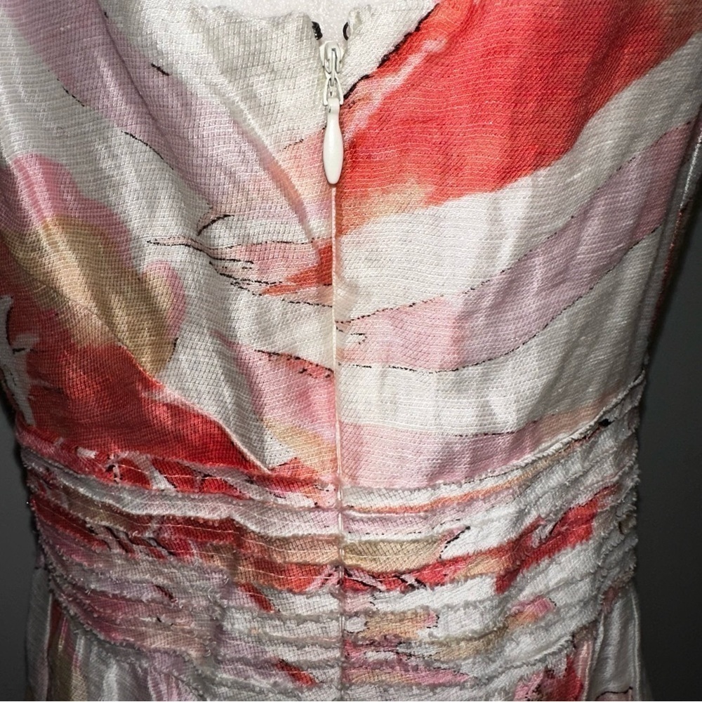 NEW Loft Ann Taylor Linen Watercolor Hibiscus Floral Dress size 10 - Picture 8 of 12